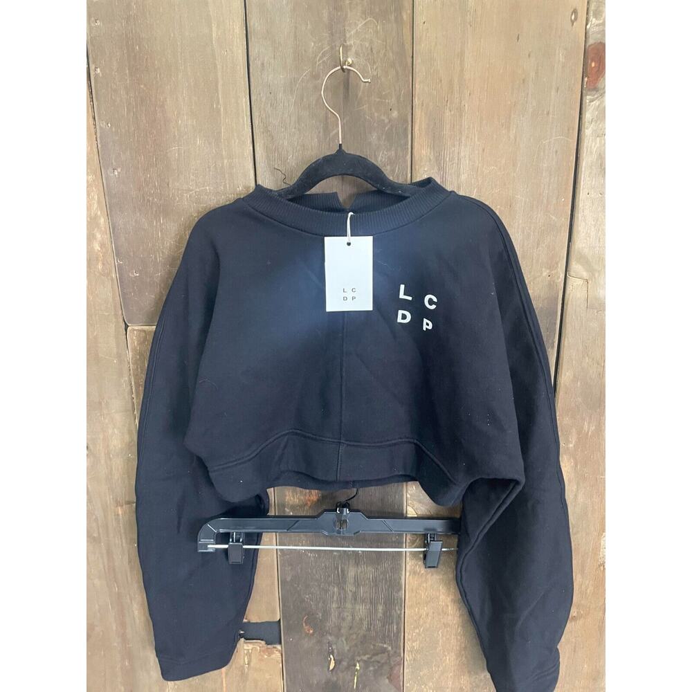 Les Coyotes de Paris LCDP Logo Cropped Black Sweatshirt Size 12